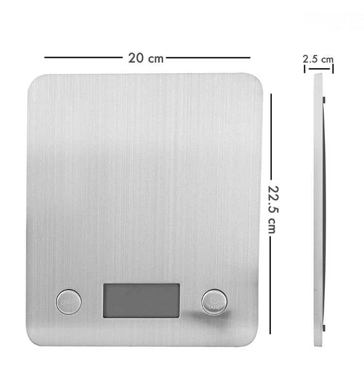 Cântar bucătărie inteligent Vitality Lab™ Nutri Steel – 24 indici nutriționali, calorii, aplicație iOS/Android, inox, Apple Health, Fitbit