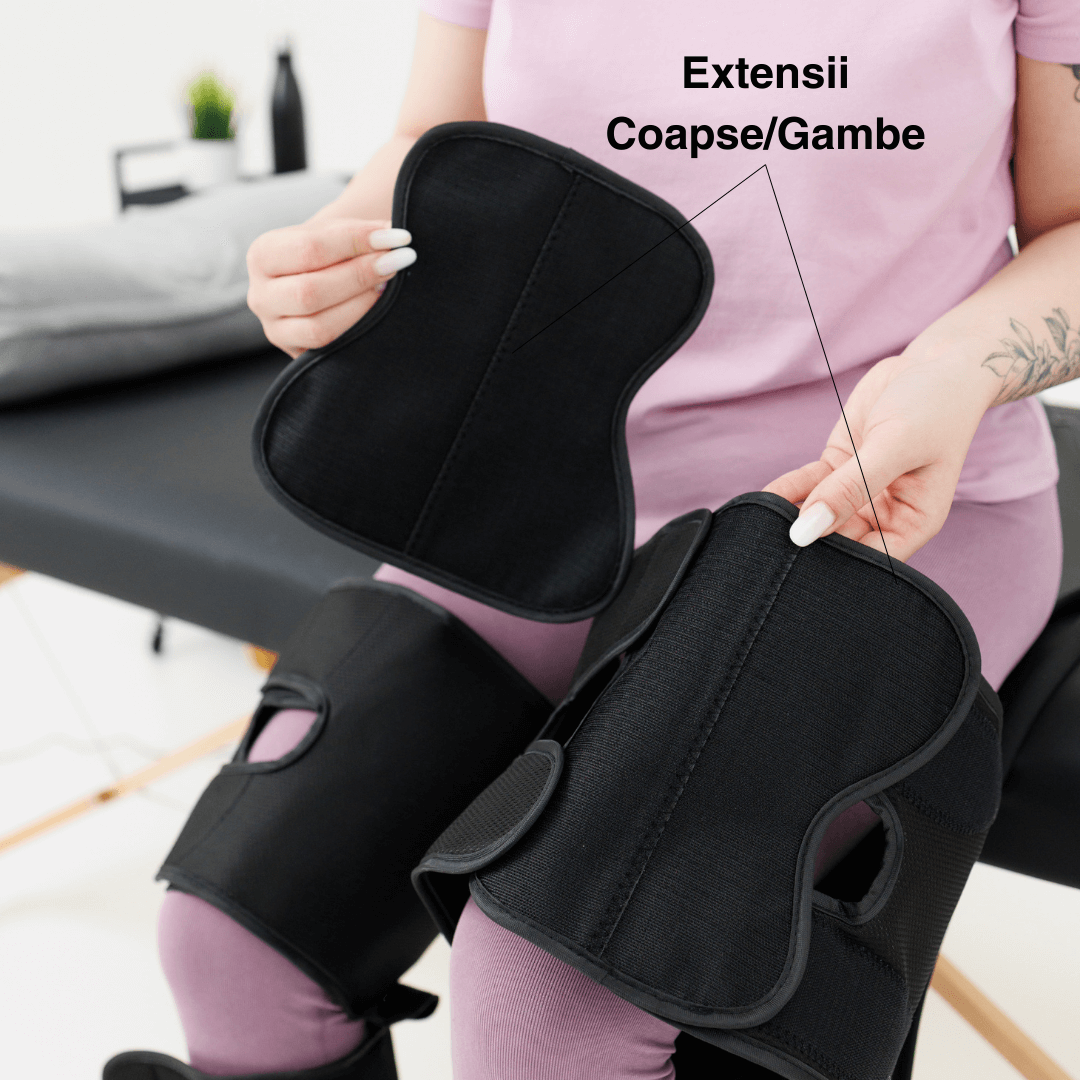 Aparat masaj picioare Pro Massager Vitality Lab, drenaj limfatic, 3 programe masaj picioare, 3 niveluri intensitate, 6 perne compresie aer pentru masaj picioare, gambe și coapse, masaj relaxare pentru circulație, dureri și inflamație picioare