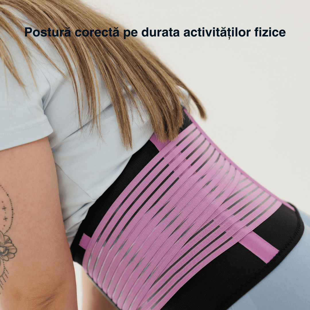Centură de slăbit Vitality Lab, tip corset, refacere postnatală , suport lombar, compresie dublă , talie și abdomen, neopren, modelare, corector postură, mov