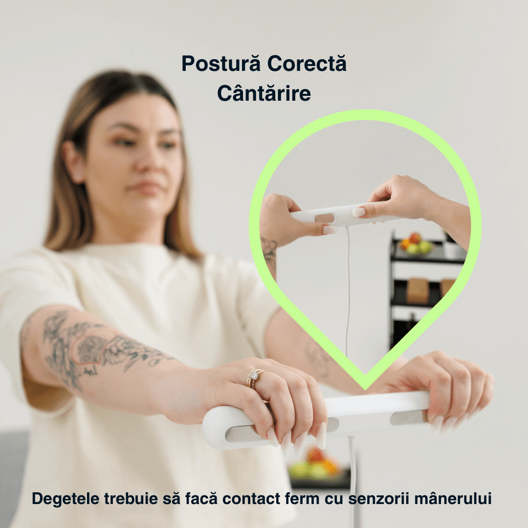 Cântar corporal inteligent Vitality Lab Professional, 18 indici corporali, 8 senzori analiză, calculator indice masă corporală, raport evoluție utilizator, număr de utilizatori nelimitat, integrare iOS/Android