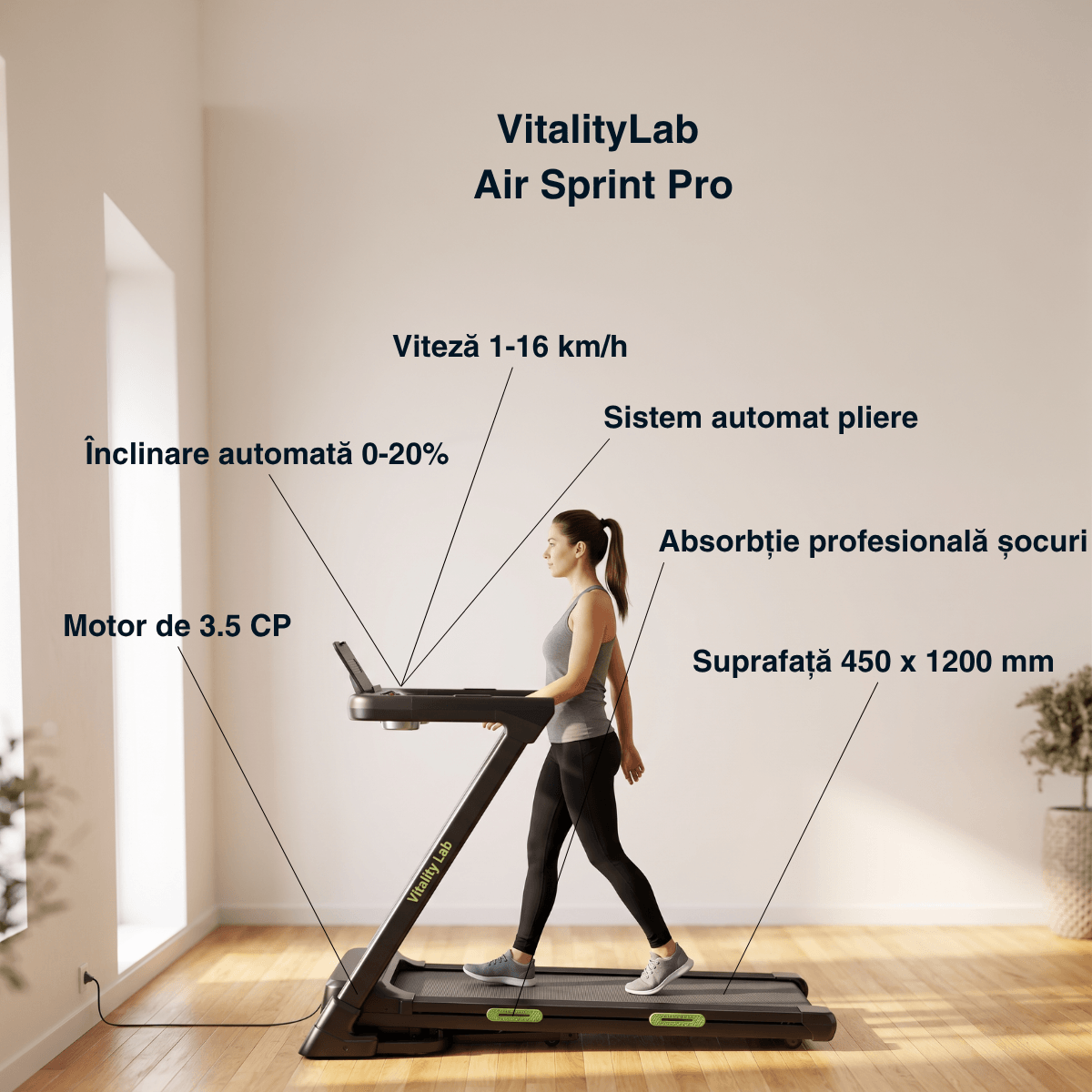 Caracteristici viteza suprafata mare absorbtie Air Sprint Pro Vitality Lab