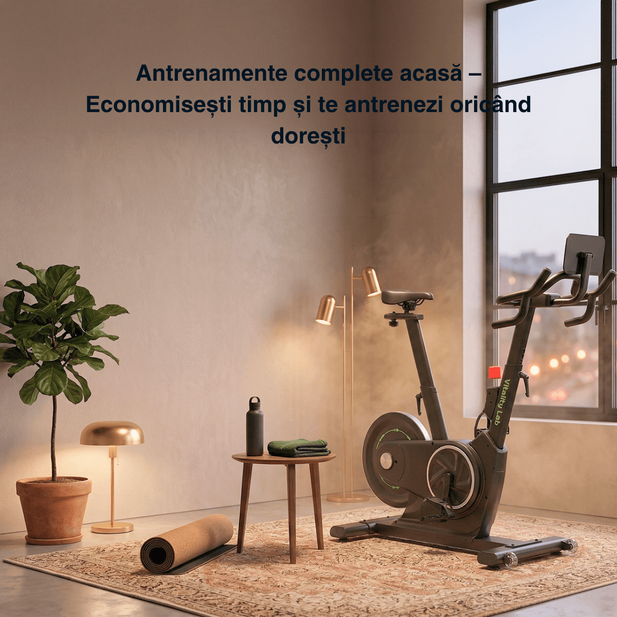 Bicicleta fitness antrenament acasa economiseste timp Flow Cycle Max Vitality Lab