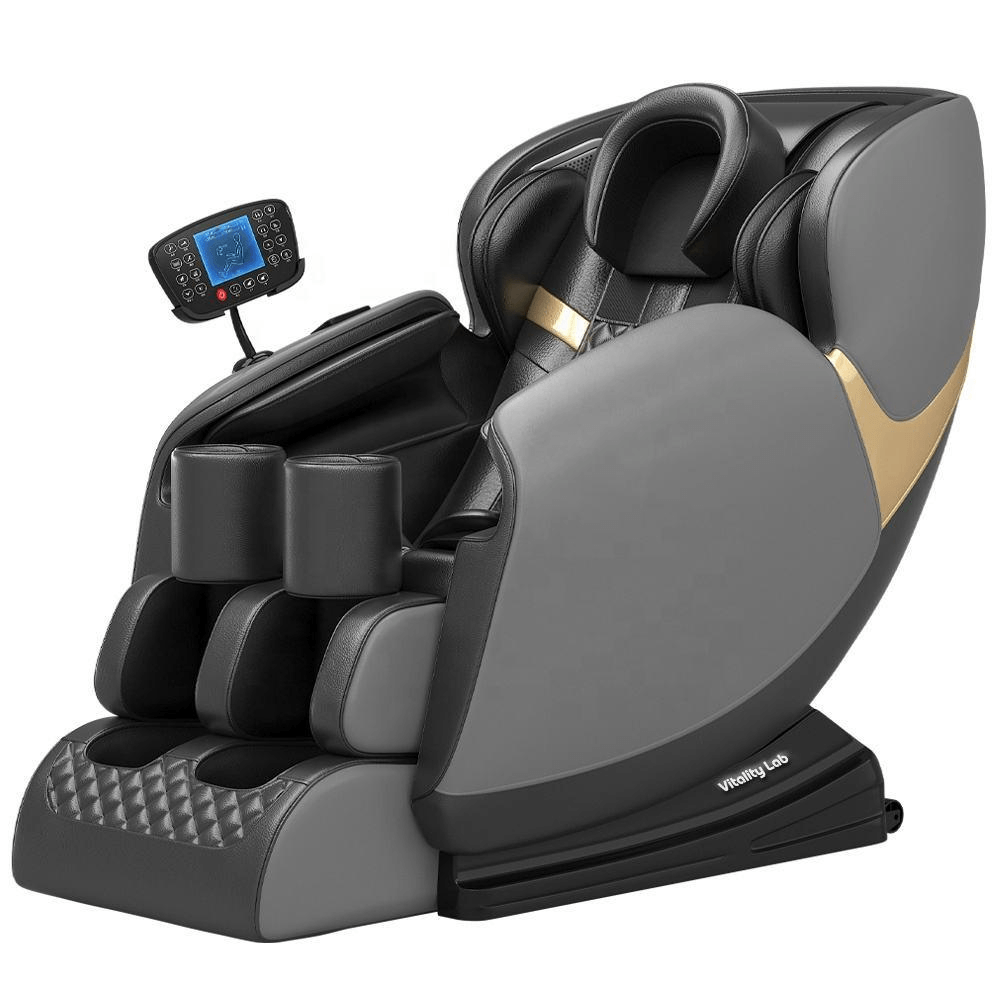 Fotoliu masaj Essential Vitality Lab, scaun masaj 2D, 20 programe automate, 2 tehnici masaj, 48 role, masaj terapeutic, reflexoterapie, incalzire, drenaj limfatic, Zero Gravity, Bluetooth