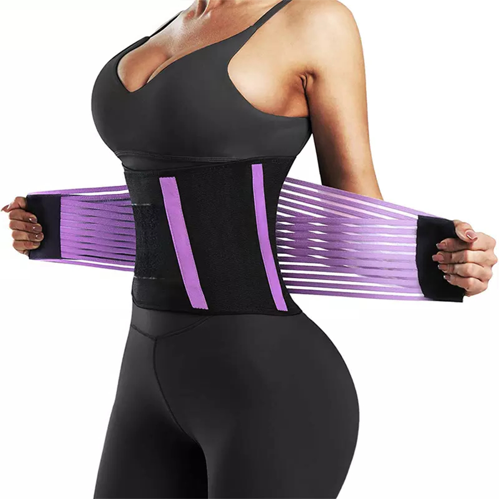 Centură de slăbit Vitality Lab, tip corset, refacere postnatală , suport lombar, compresie dublă , talie și abdomen, neopren, modelare, corector postură, mov