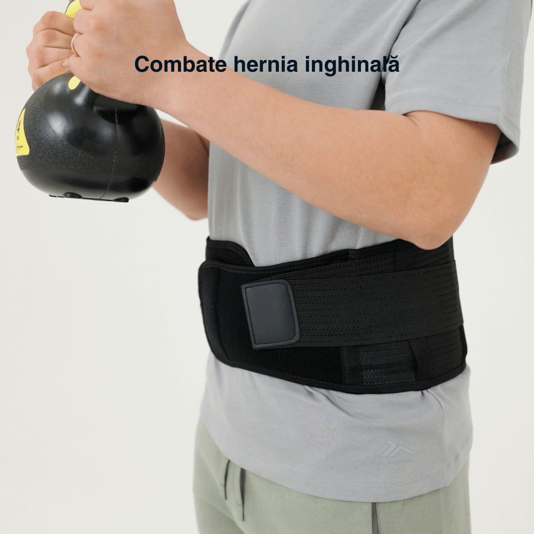 Centură lombară Vitality Lab, centură lombară cu 9 zone de suport pentru hernie de disc, spondiloză lombară, compresie dublă contra hernie inghinală, centură spate lombosacrală, corector postură