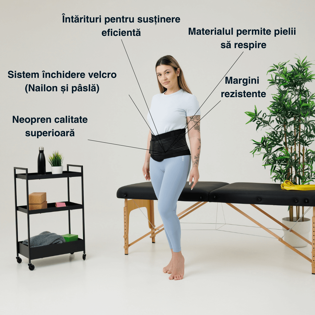 Centură de slăbit Vitality Lab, tip corset, refacere postnatală , suport lombar, compresie dublă , talie și abdomen, neopren, modelare, corector postură, mov