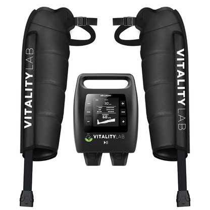 Aparat masaj brate wireless Arm Max Vitality Lab™, presiune mare, masaj terapeutic, drenaj limfatic, 2 mansoane cu 4 camere compresie aer fiecare, 12 niveluri intensitate masaj brate, masaj refacere musculara, masaj relaxare circulator brate