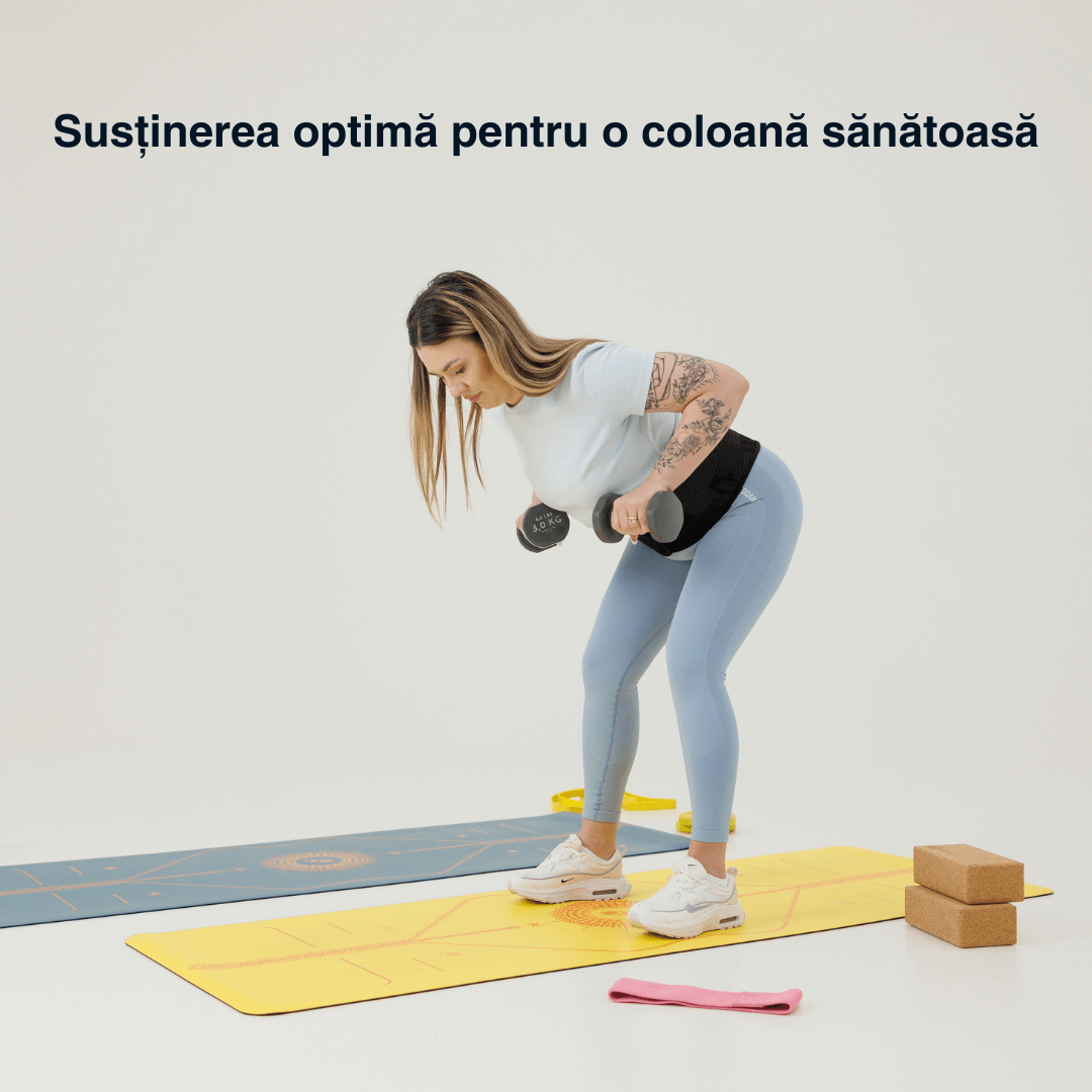 Centură lombară Vitality Lab, centură lombară cu 9 zone de suport pentru hernie de disc, spondiloză lombară, compresie dublă contra hernie inghinală, centură spate lombosacrală, corector postură
