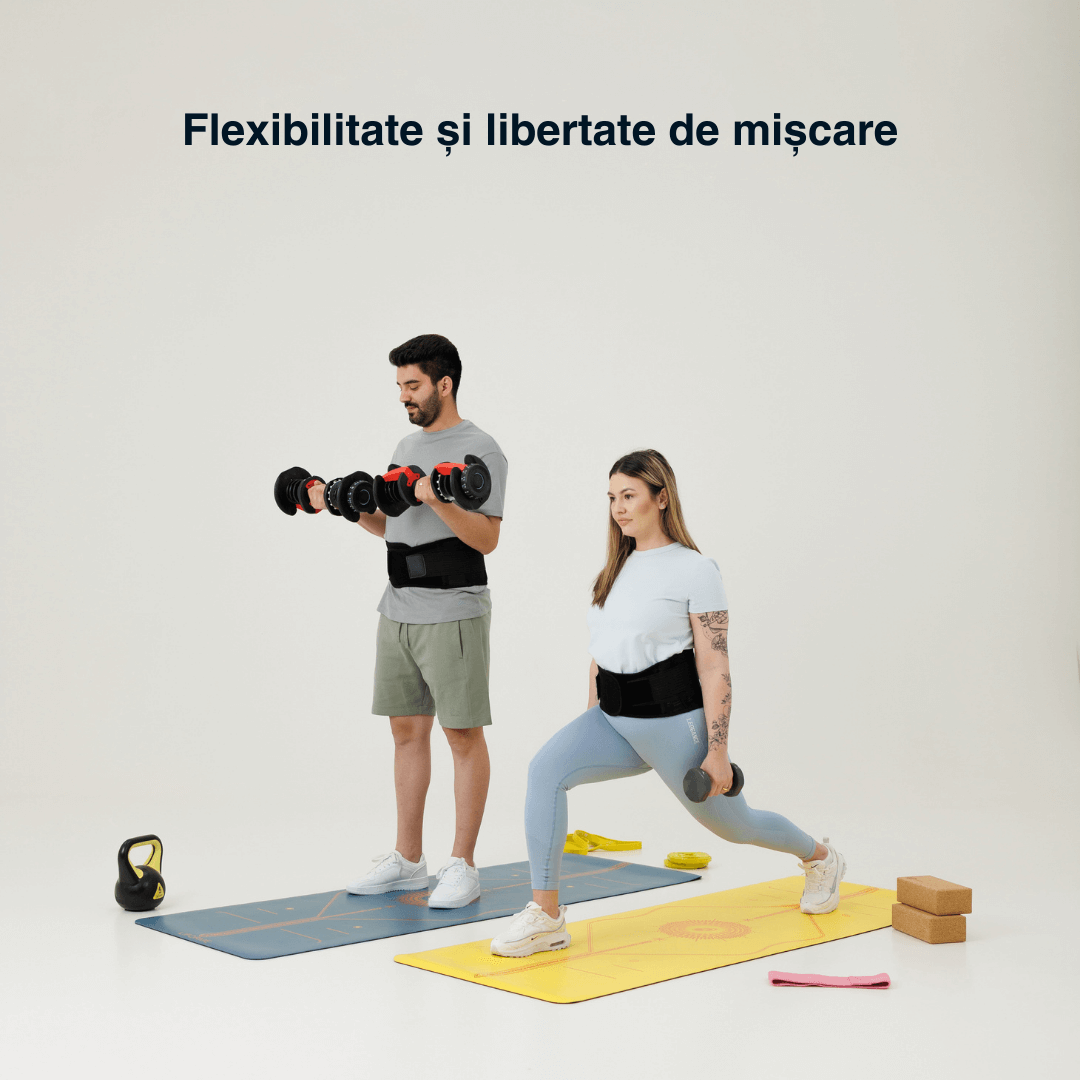 Centură lombară Vitality Lab, centură lombară cu 9 zone de suport pentru hernie de disc, spondiloză lombară, compresie dublă contra hernie inghinală, centură spate lombosacrală, corector postură