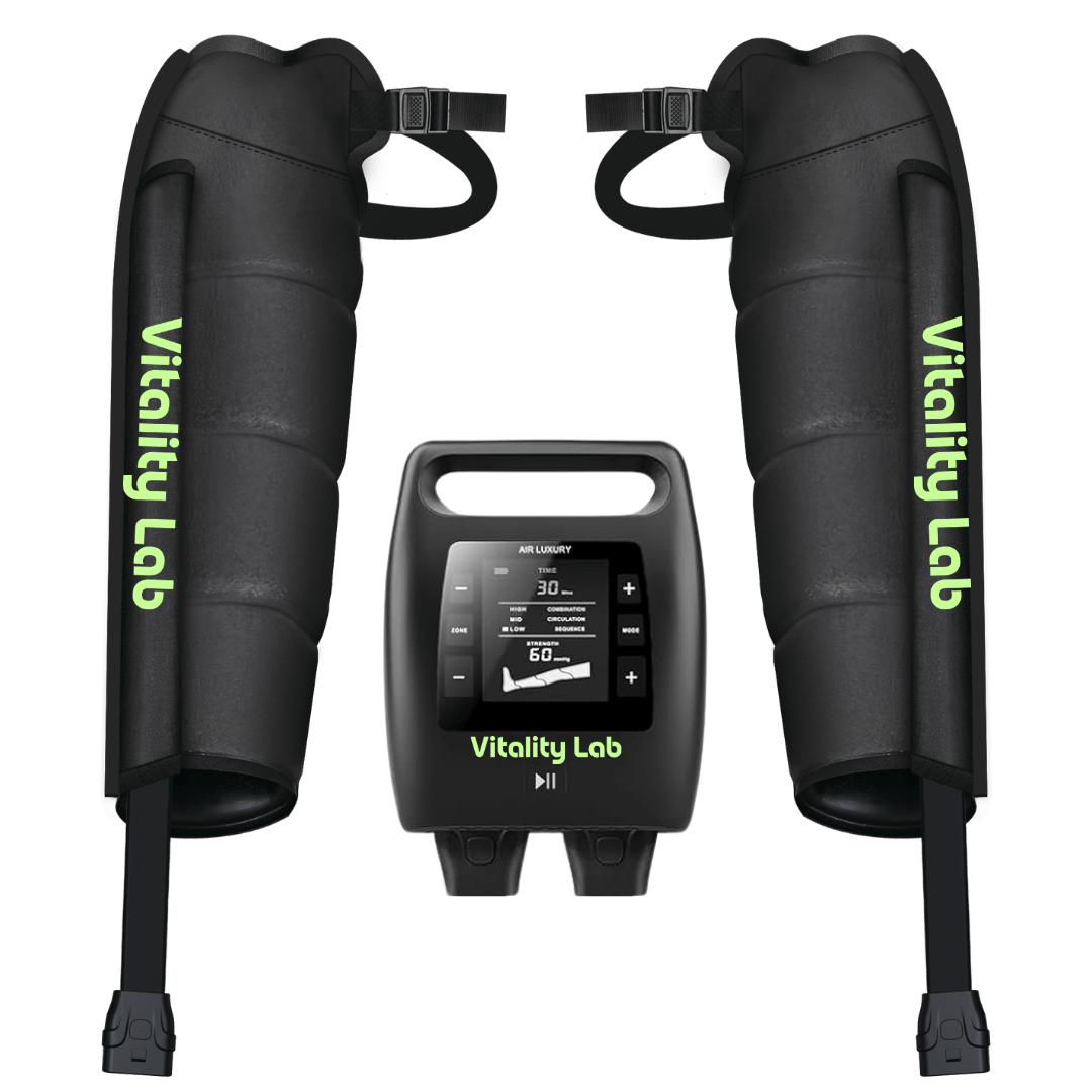 Aparat masaj brațe wireless Ultra Pulse Arm Max Vitality Lab – 2 manșoane cu 4 camere, 12 niveluri, presiune mare, drenaj limfatic, refacere musculară