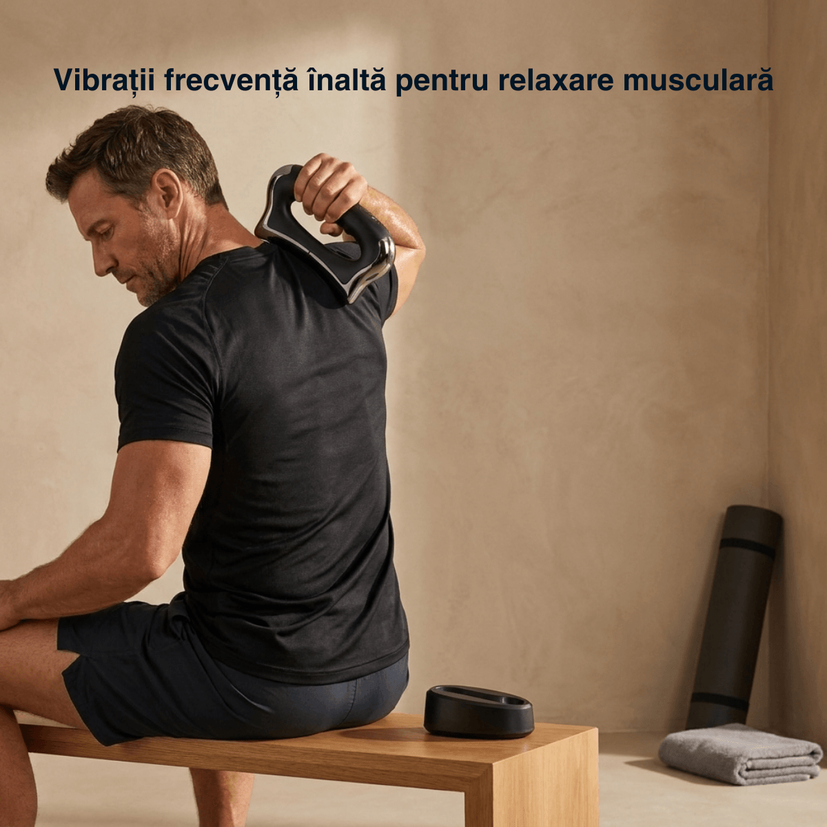 Aparat de masaj Gua Sha Sculpt Blade Vitality Lab, masaj gua sha electric, microcurenti EMS, incalzire 40/45/50°C, vibratii frecventa inalta, 3 niveluri intensitate, RF mode, EMS shaping, lifting facial, pentru corp, gat, umeri, spate, brate si picioare