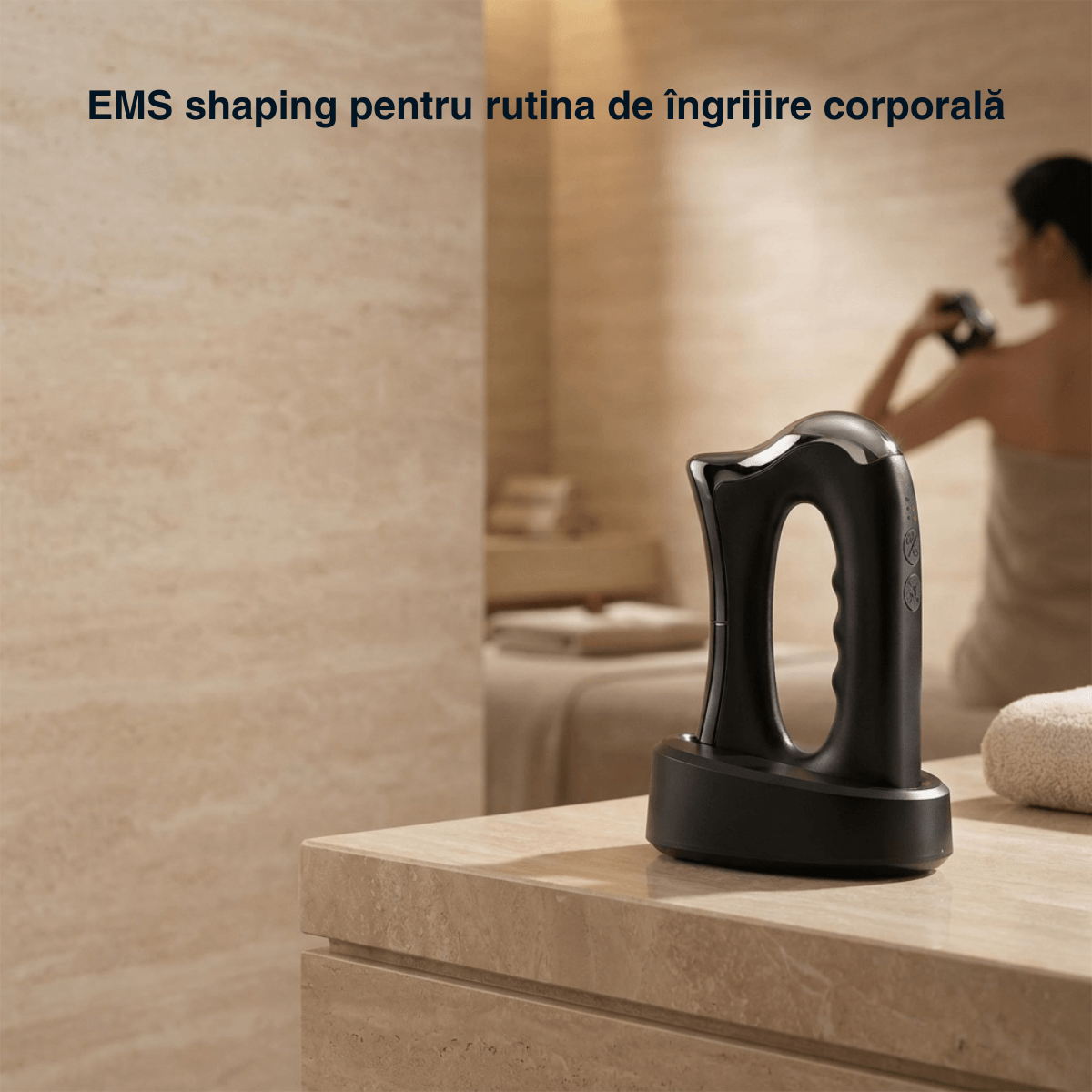 Aparat de masaj Gua Sha Sculpt Blade Vitality Lab, masaj gua sha electric, microcurenti EMS, incalzire 40/45/50°C, vibratii frecventa inalta, 3 niveluri intensitate, RF mode, EMS shaping, lifting facial, pentru corp, gat, umeri, spate, brate si picioare