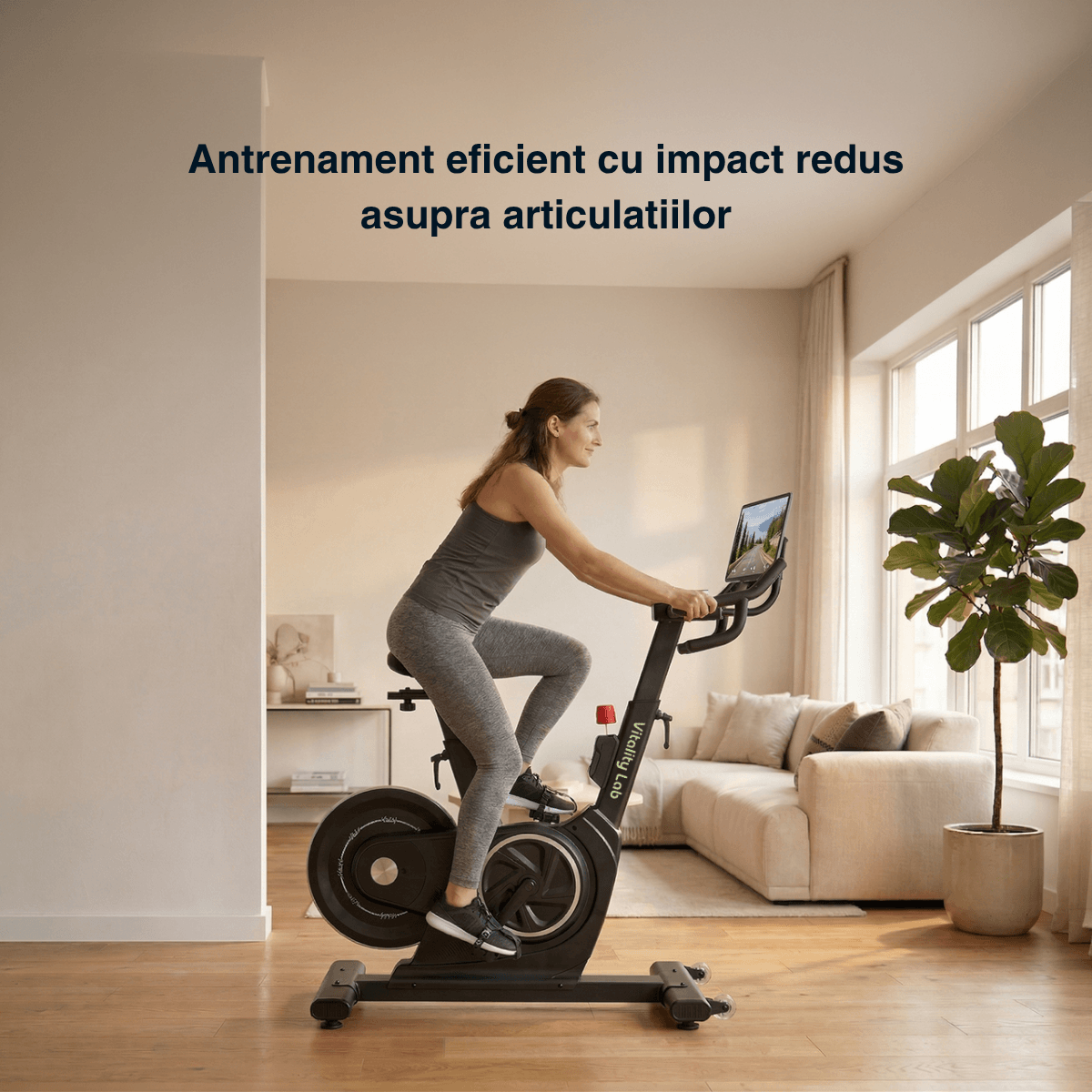 Bicicleta Fitness Flow Cycle Max Vitality Lab antrenament acasa impact redus
