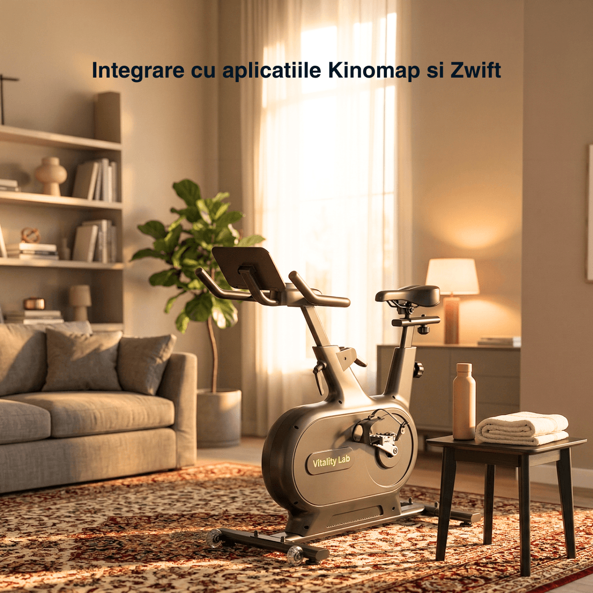 Integrare aplicatii mobile bicicleta fitness Flow Cycle Pro Vitality Lab